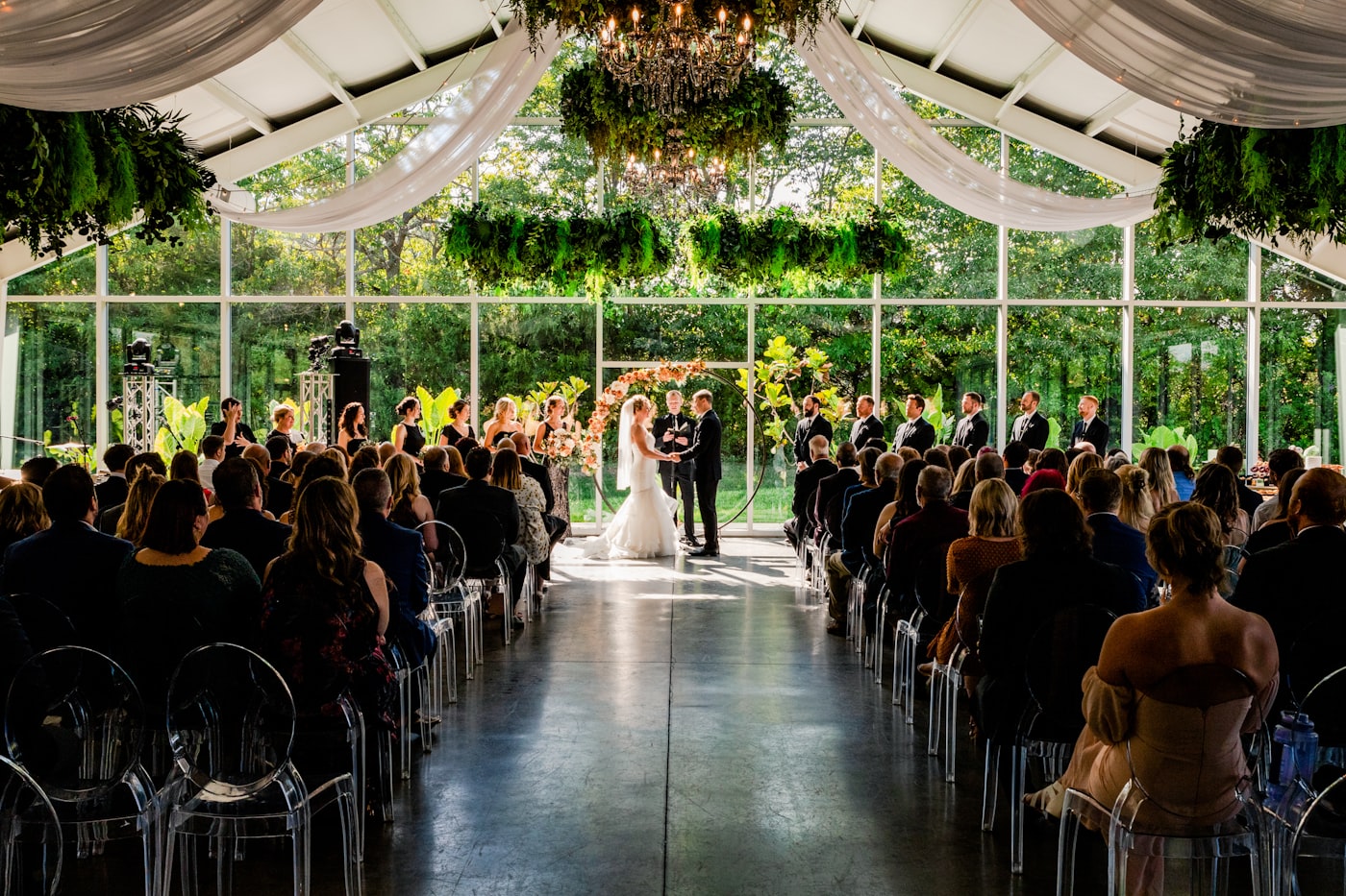 A greenhouse-style reception